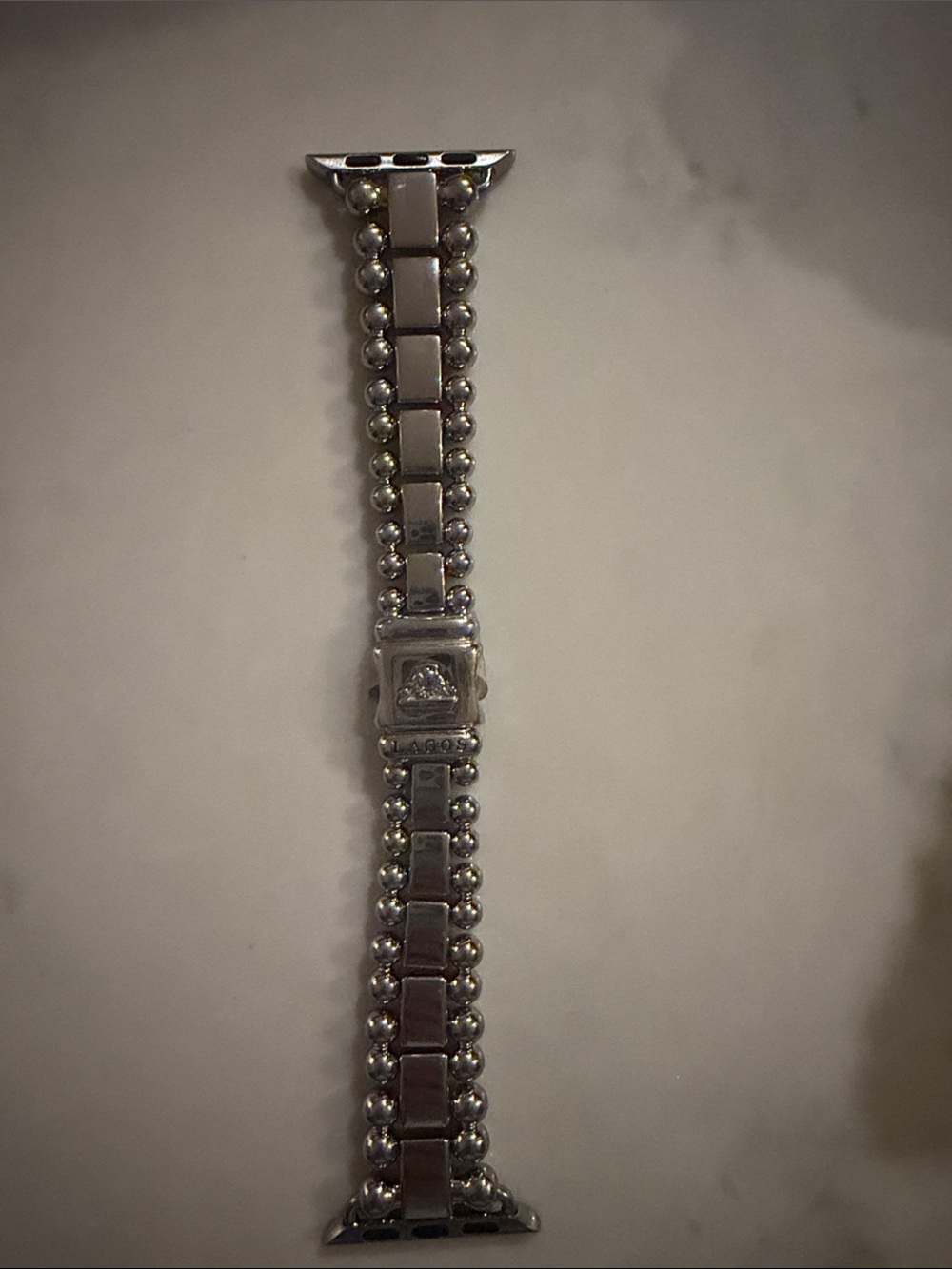 LAGOS Silver Beaded Link Apple Watch Band